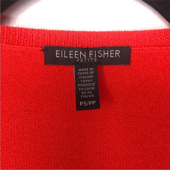 NEW! Eileen Fisher Red Merino Wool Cardigan Small - Picture 2 of 7